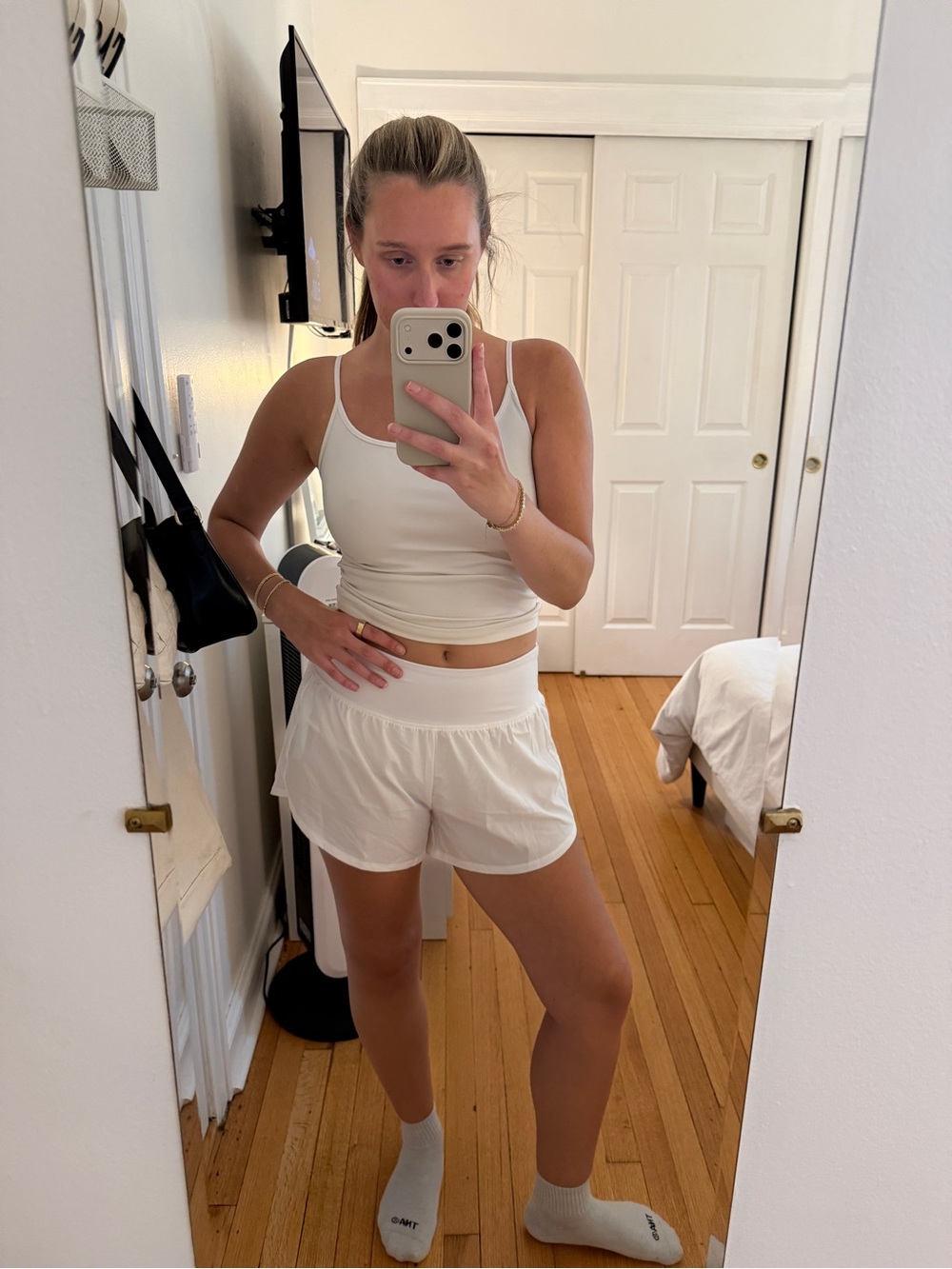 DSG White Lightweight Athletic Shorts